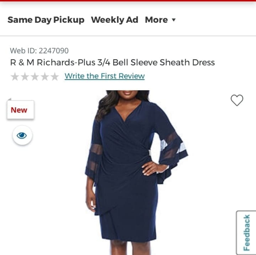 Mother of the bride  R M Richard's 3/4 bell sleeve dress sz 18w